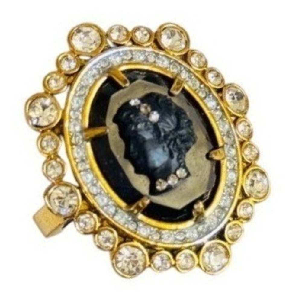 VTG Juicy Couture Cameo Cocktail Ring Marie Antoinette Victorian Y2K Statement‎